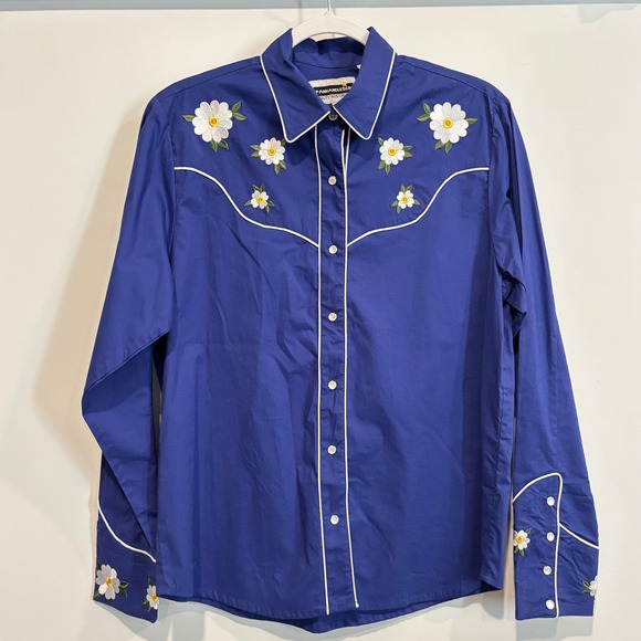 Panhandle Slim Other - Panhandle Slim Mens Western Shirt Medium Daisy Floral Embroidered Cowboy 20463